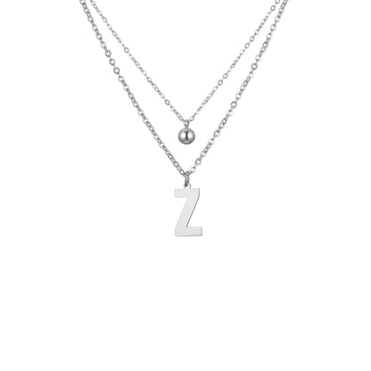 Layered Initial Letter Necklace