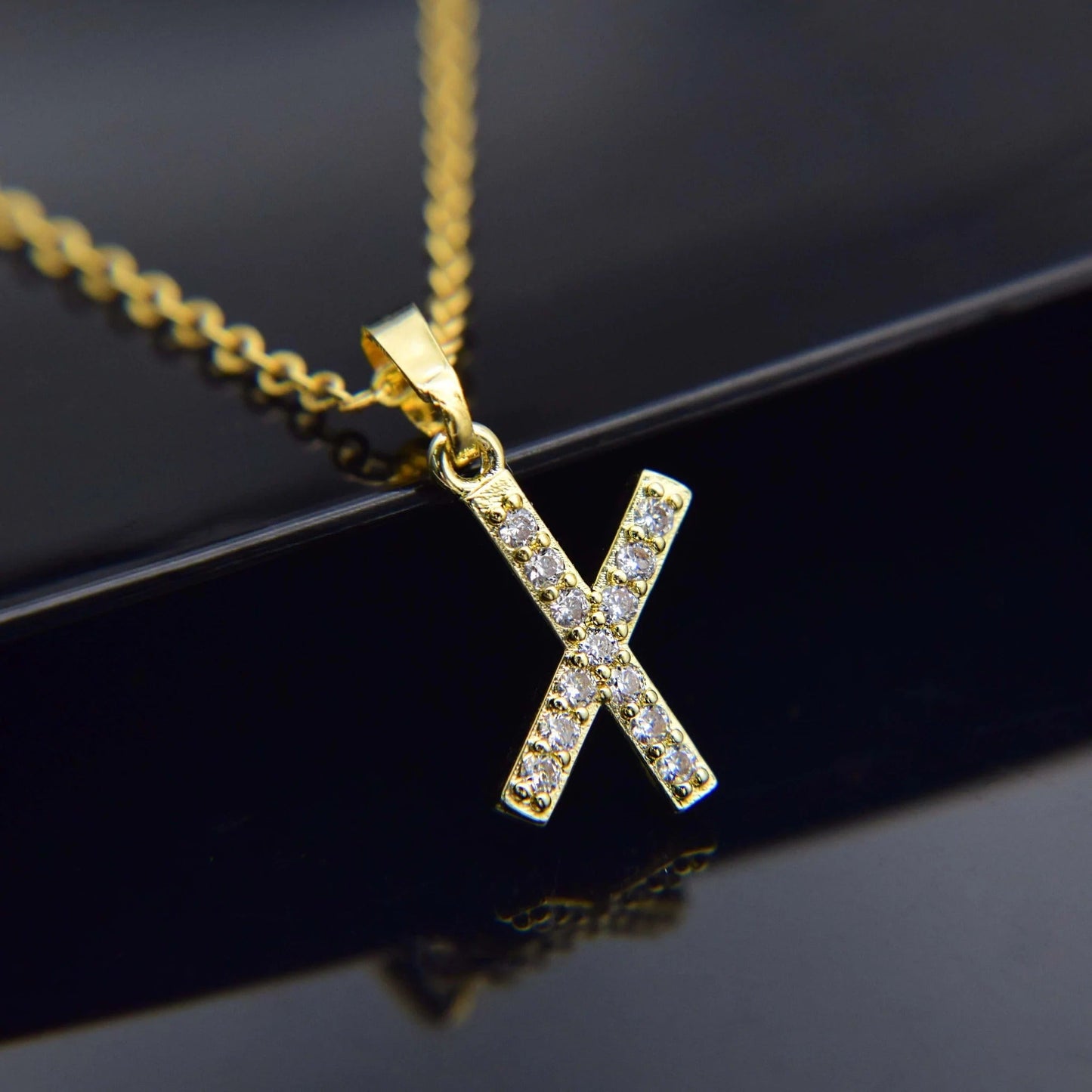 Cubic Zirconia Initial Necklace
