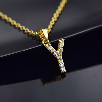 Cubic Zirconia Initial Necklace