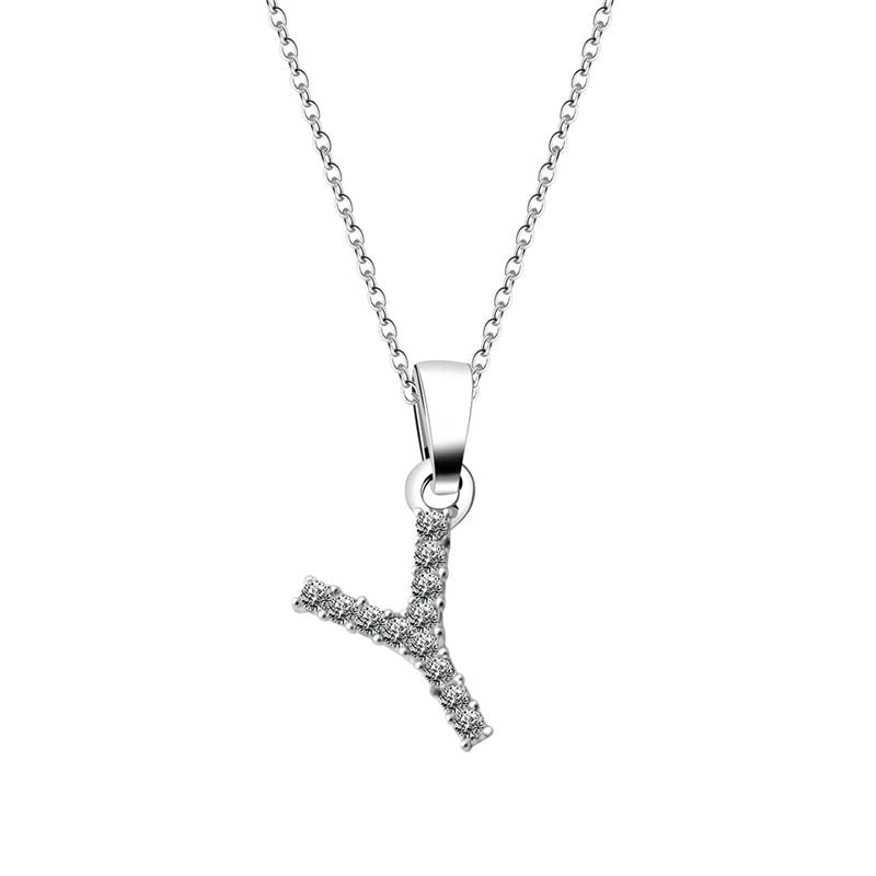 Cubic Zirconia Initial Necklace