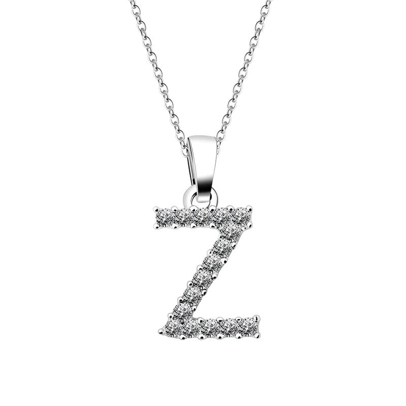 Cubic Zirconia Initial Necklace