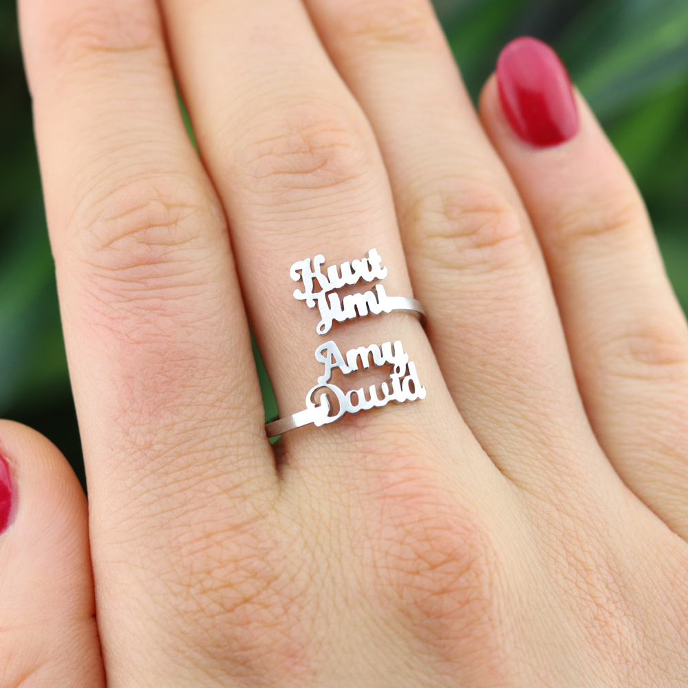 Personalized Four Name Ring
