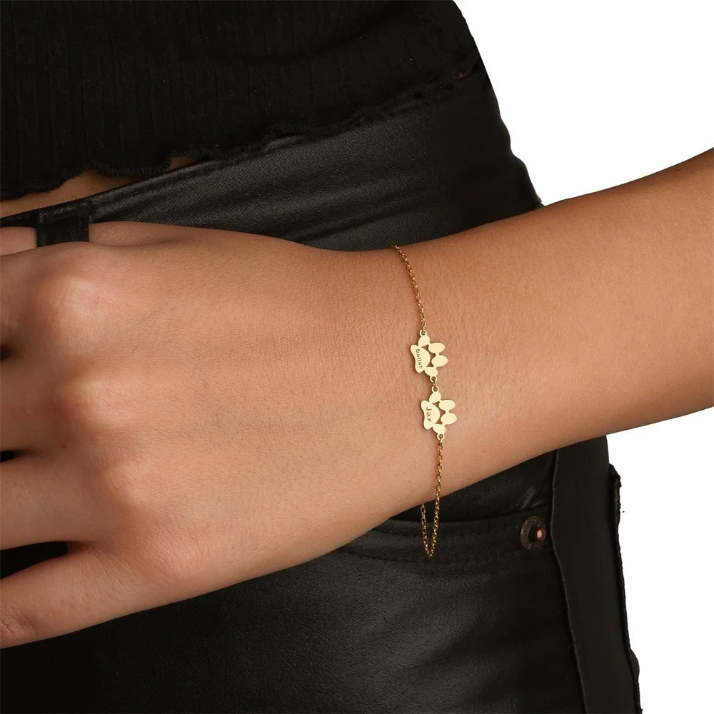 Customizable Paw Print Bracelet