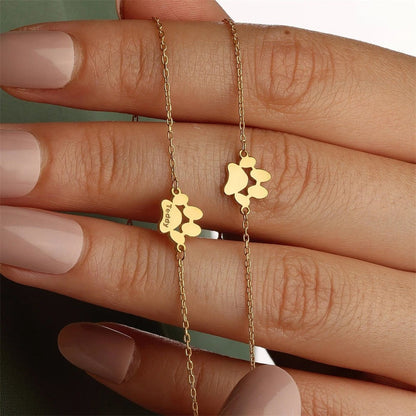 Customizable Paw Print Bracelet