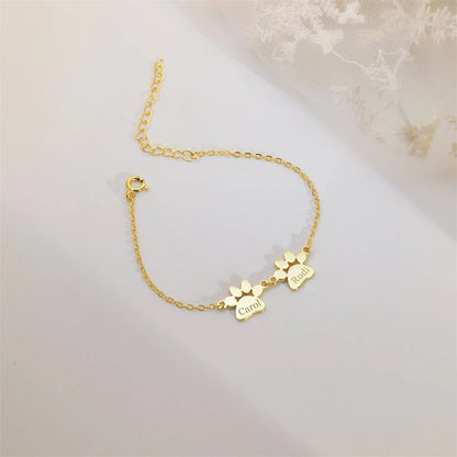 Customizable Paw Print Bracelet