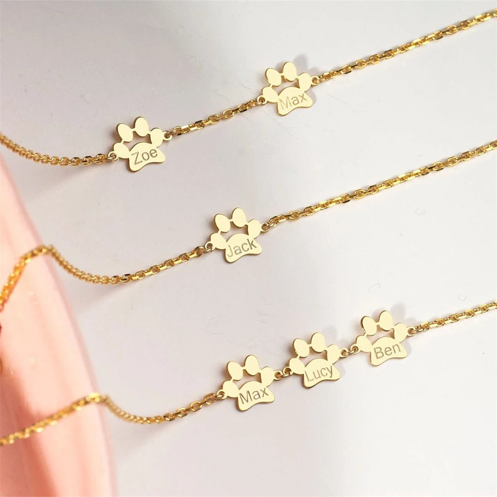 Customizable Paw Print Bracelet