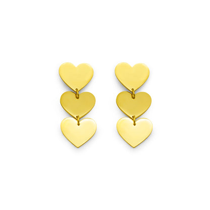 Triple Heart Statement Earrings
