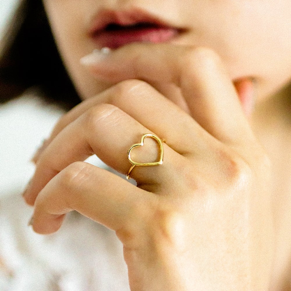 Heart-Shaped Minimalist Ring