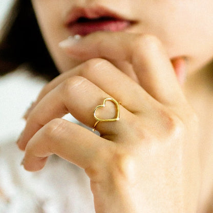 Heart-Shaped Minimalist Ring