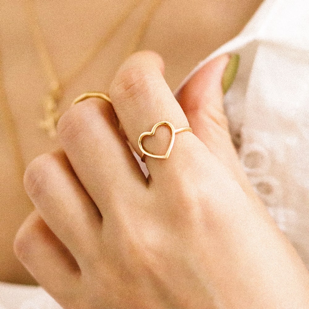 Heart-Shaped Minimalist Ring