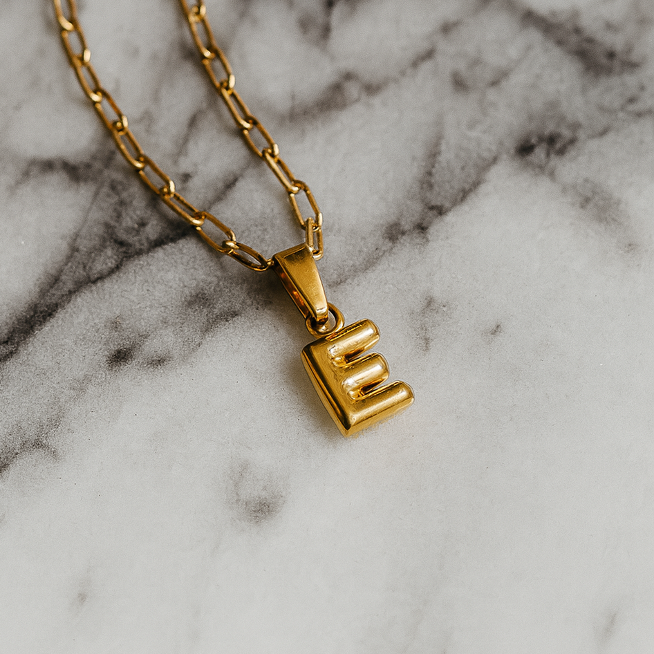 Bubble Letter Charm Necklace