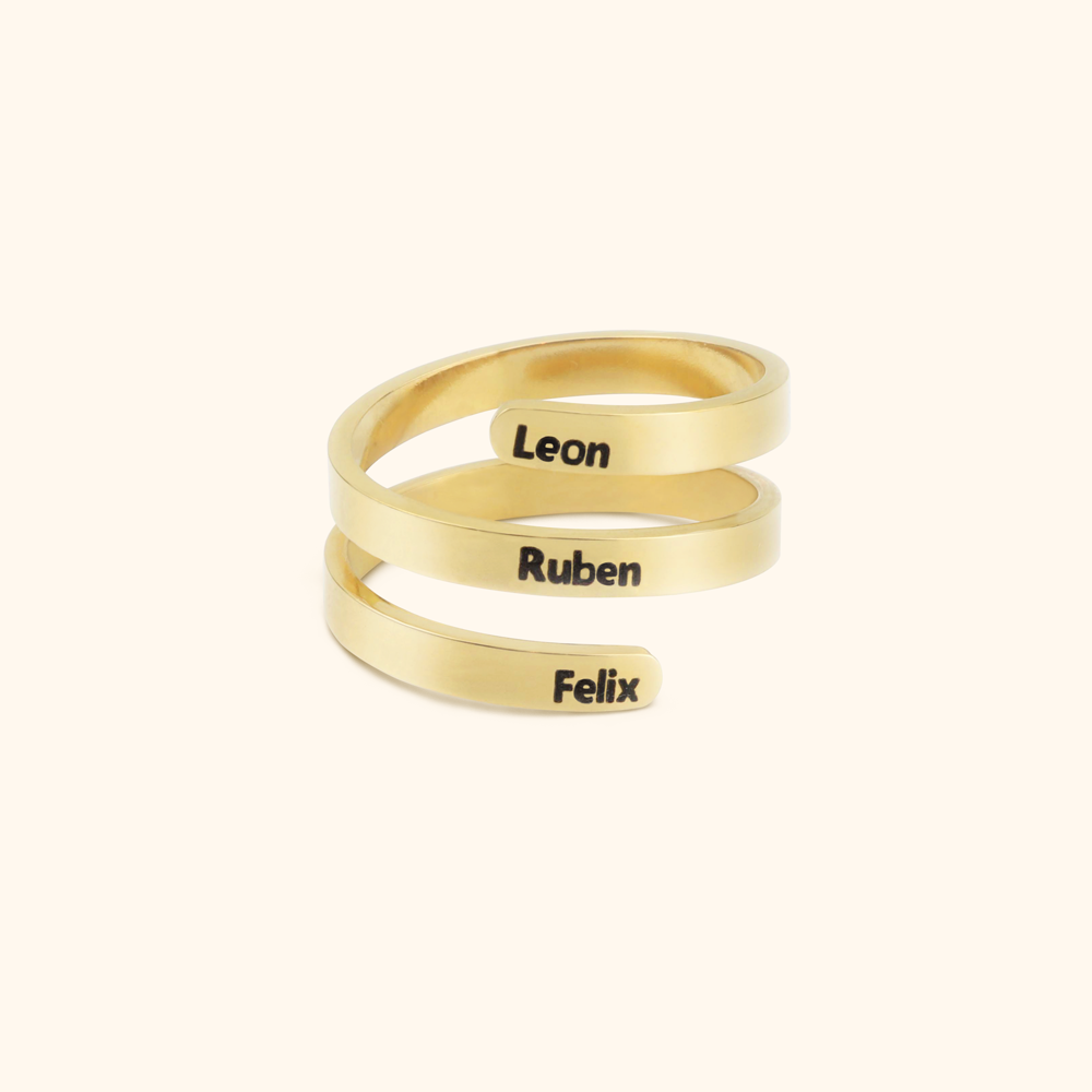 Personalized Luxury Three Name Ring