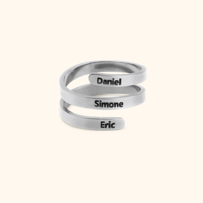 Personalized Luxury Three Name Ring